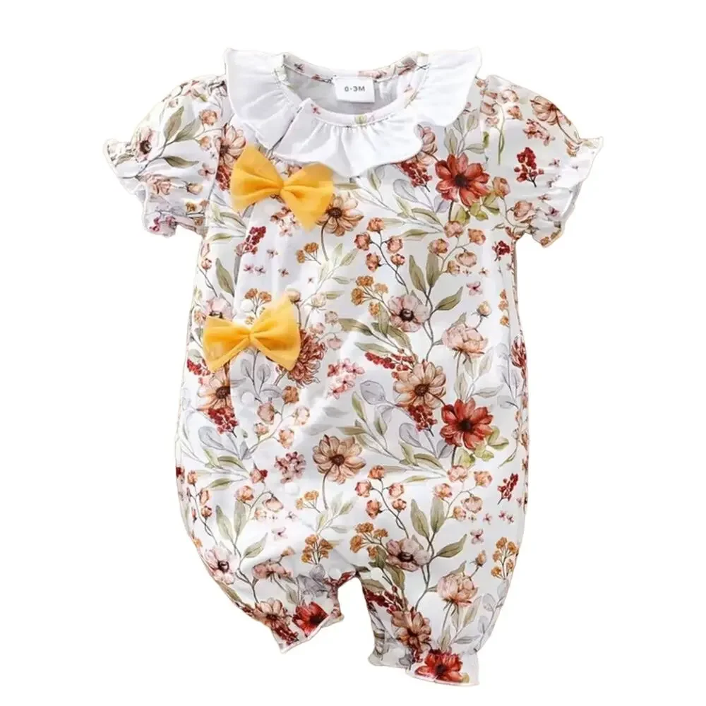 New summer flowers baby girl romper 0-3 months